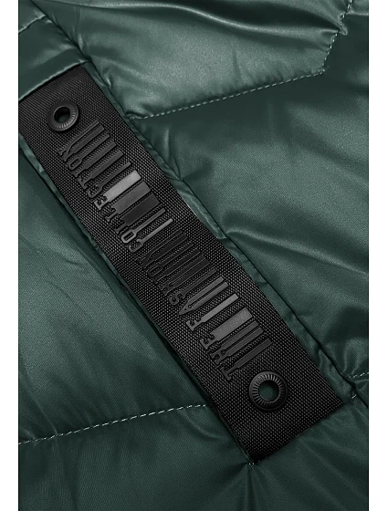 Tmavě zelená dámská zimní bunda s asymetrickým zipem model 21246639 - S'WEST