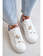 Nízké Tenisky Z Eko Kůže S Připevněnými Dekoracemi Bílá-Modrá Cillione Nízké Tenisky Z Eko Kůže S Připevněnými Dekoracemi Bílá-Modrá Cillione