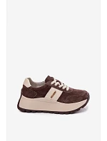 Dámské tenisky na platformě z přírodní semiše čokoládové Rosinae Dámské tenisky na platformě z přírodní semiše čokoládové Rosinae