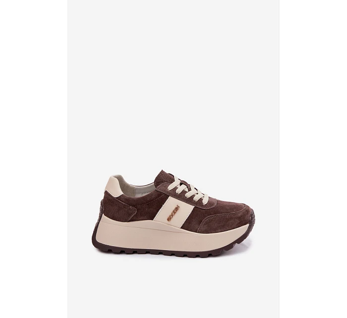 Dámské tenisky na platformě z přírodní semiše čokoládové Rosinae Dámské tenisky na platformě z přírodní semiše čokoládové Rosinae