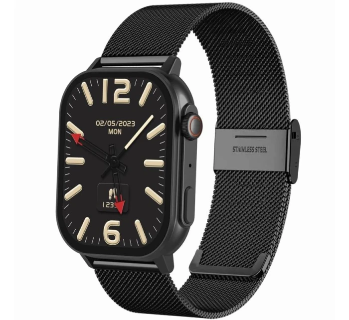 Chytré hodinky Gravity GT15-2 Oranžový silikonový řemínek + černý náramek Chytré hodinky Gravity GT15-2 Oranžový silikonový řemínek + černý náramek