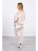 model 21753114 béžová velurová sada - K-Fashion