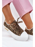 Dámské Tenisky Na Masivní Platformě S Ozdobným Šněrováním Leopardí Hnědé Zidora Dámské Tenisky Na Masivní Platformě S Ozdobným Šněrováním Leopardí Hnědé Zidora