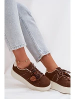 Dámské tenisky na platformě s ozdobnými čokoládové model 21919538 - Boto Dámské tenisky na platformě s ozdobnými čokoládové model 21919538 - Boto