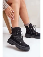 Kotníkové boty s beránkovým kožíškem černé Merilana Kotníkové boty s beránkovým kožíškem černé Merilana