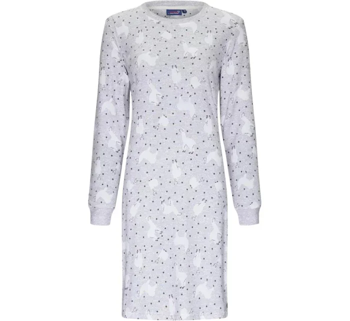 Dámská noční košile 11232-416-2 šedá vzor lama - Rebelle