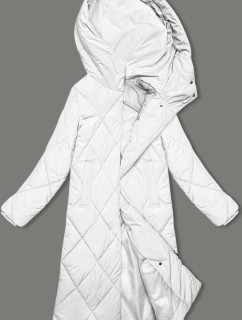 Bílá dlouhá zimní bunda s kapucí J.Style (5M3173-281)