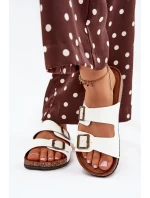 Dámské Pantofle Na Korkové Platformě S Přezkami Bílé Vesina Dámské Pantofle Na Korkové Platformě S Přezkami Bílé Vesina