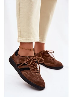 Kožené semišové dámské tenisky hnědé model 22100244 - Boto