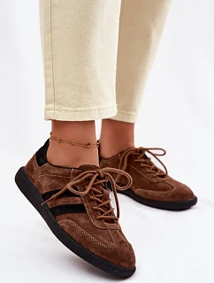 Kožené semišové dámské tenisky hnědé model 22100244 - Boto