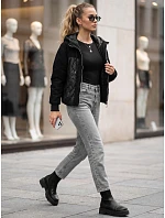 Dámská prošívaná přechodová bunda s kapucí, černá, FashionStreet TY6093 Dámská prošívaná přechodová bunda s kapucí, černá, FashionStreet TY6093