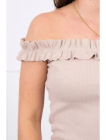 Španělská halenka s volánky béžová Španělská halenka s volánky béžová
