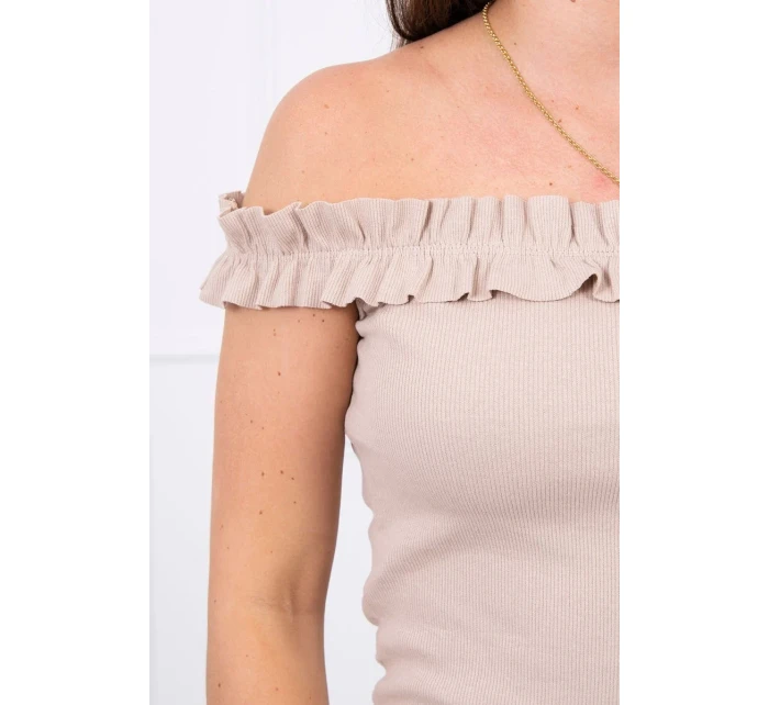 Španělská halenka s volánky béžová Španělská halenka s volánky béžová