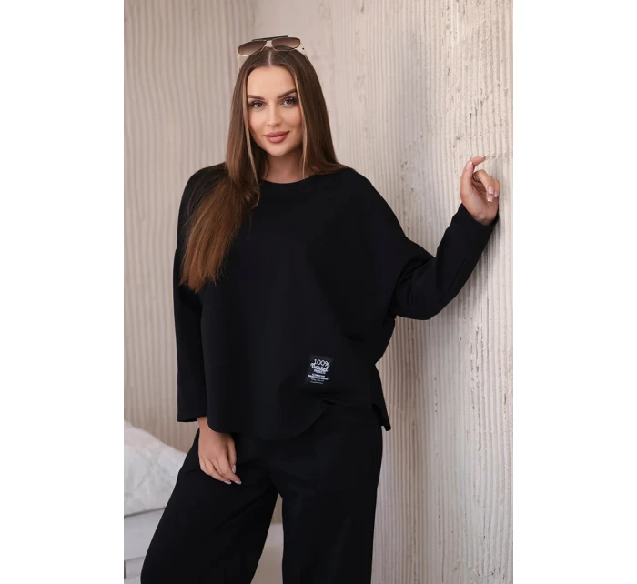 Komplet nových mikinových kalhot Punto Černý Komplet nových mikinových kalhot Punto Černý