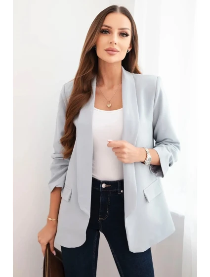 Dámská sako bez zapínání s podšívkou S/M šedá