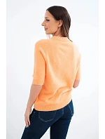 Dámský svetr z baby alpaky s krátkým rukávem a kulatým výstřihem model 22294754 - K-Fashion Dámský svetr z baby alpaky s krátkým rukávem a kulatým výstřihem model 22294754 - K-Fashion