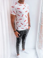 Pánské bílé tričko s potiskem model 21969412 - Dstreet Pánské bílé tričko s potiskem model 21969412 - Dstreet