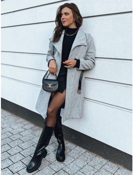 CELESTIA dámský kabát světle šedý FashionStreet NY0649 CELESTIA dámský kabát světle šedý FashionStreet NY0649