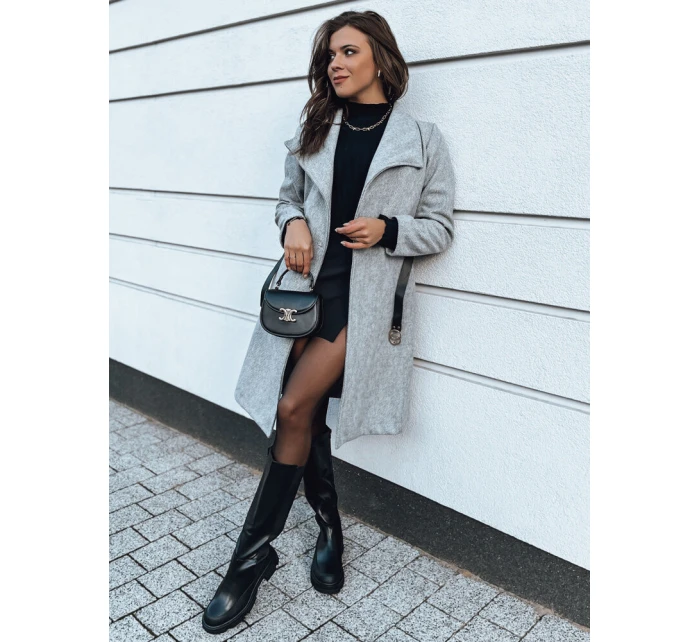 CELESTIA dámský kabát světle šedý FashionStreet NY0649 CELESTIA dámský kabát světle šedý FashionStreet NY0649