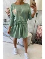 Šaty s flitrovou kapsou tmavě mátové Šaty s flitrovou kapsou tmavě mátové