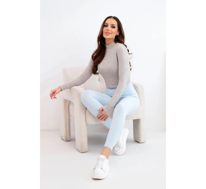 Dámské legíny s vysokým pasem a elastickým pasem modré