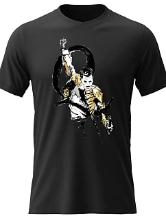 Dámské bavlněné tričko s potiskem - FREDDIE MERCURY - černé