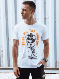 Pánské bílé tričko s potiskem FashionStreet RX5619