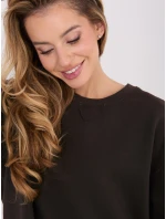 Bawełniana damska bluza basic Goodlookin ciemny brąz (A1047)