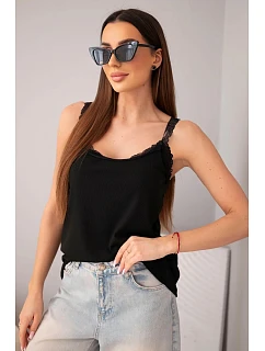 Dámská halenka na ramínkách s krajkovým model 22040216 černá - K-Fashion