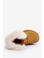 Dětské Trapery Botky na Zip s Kožešinou Camel model 21640125 - Boto