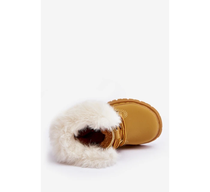 Dětské Trapery Botky na Zip s Kožešinou Camel model 21640125 - Boto