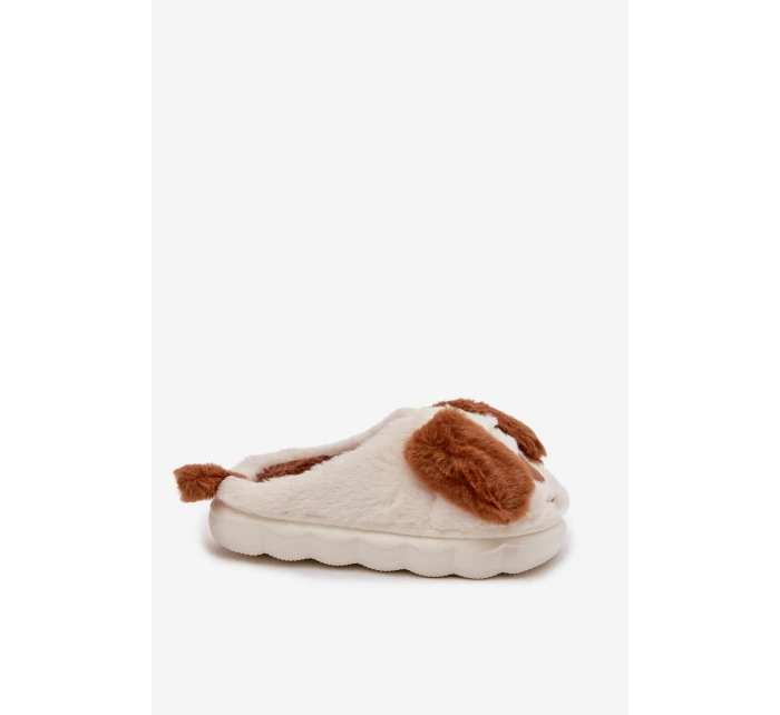 Kožešinové dámské pantofle pejskové hnědé Faylen