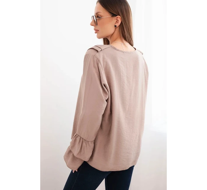 Dámská blůza z viskózy s volány a dlouhým rukávem fango Dámská blůza z viskózy s volány a dlouhým rukávem fango