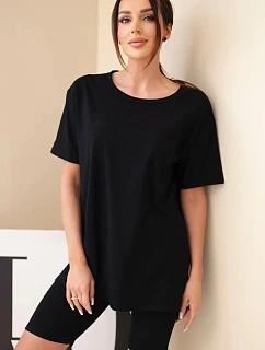 Dámský bavlněný komplet s krátkým rukávem a šortkami žlutý