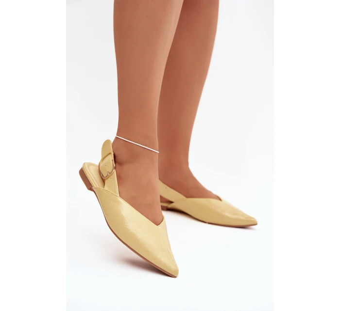 Lakované baleríny s přezkou Žluté Rinalle