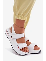 Kožené dámské sandály na platformě na suchý zip bílé Jemela Kožené dámské sandály na platformě na suchý zip bílé Jemela