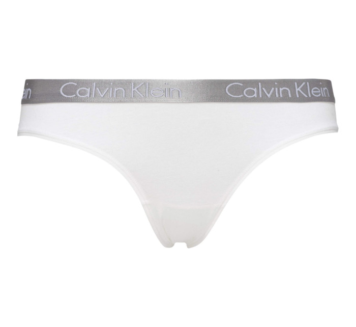 Dámská tanga Thong Radiant Cotton 000QD3539E100 bílá - Calvin Klein