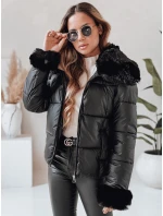 Dámská krátká bunda s kožešinou černá FashionStreet TY5067