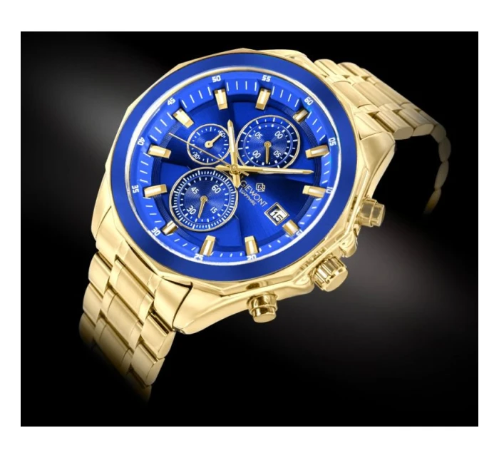 Pánské hodinky Giewont Chronograph Sapphire Gold Blue GW7290-B6 Pánské hodinky Giewont Chronograph Sapphire Gold Blue GW7290-B6