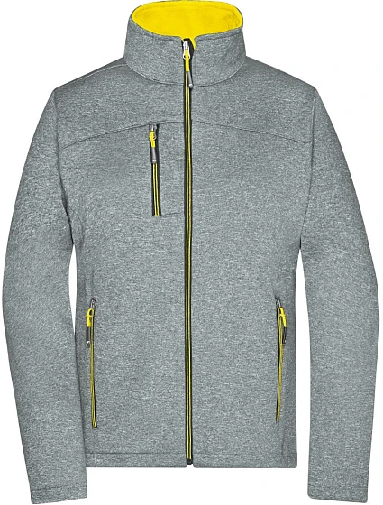 Daiber JN 1147 Dámská 2-vrstvá melanžová softshell bunda 02.1147 dark melange/yellow Daiber JN 1147 Dámská 2-vrstvá melanžová softshell bunda 02.1147 dark melange/yellow