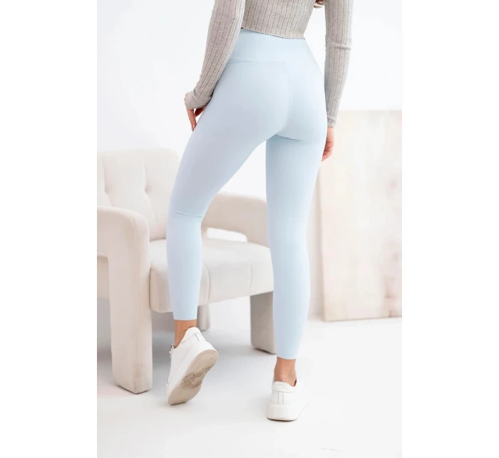 Dámské legíny s vysokým pasem a elastickým pasem modré