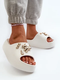 Dámské Lehké Pěnové Žabky S Ozdobami Bílé model 21665927 - Boto