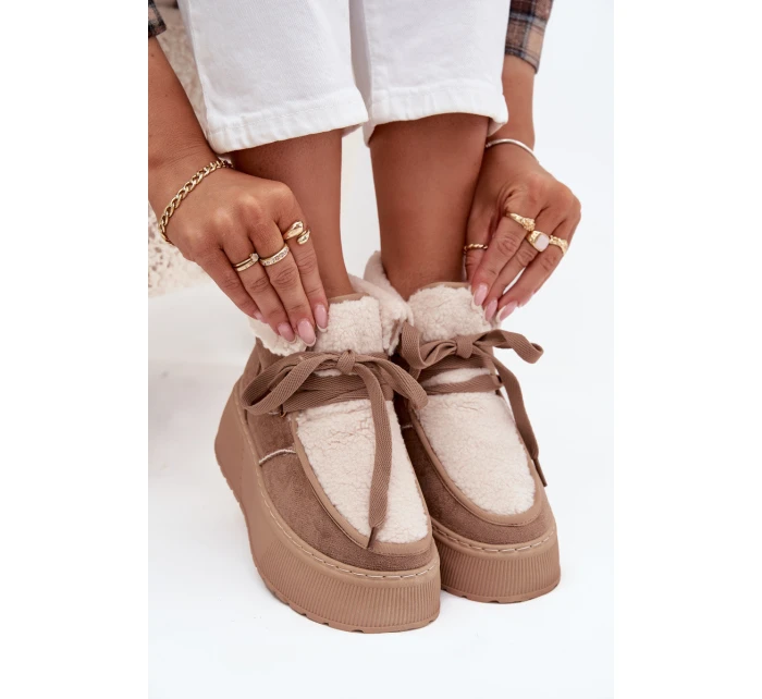 Dámské sněhule na platformě s Béžové model 21709537 - Boto Dámské sněhule na platformě s Béžové model 21709537 - Boto