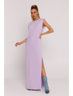 Maxi šaty s na ramenou fialové model 19660968 - Moe
