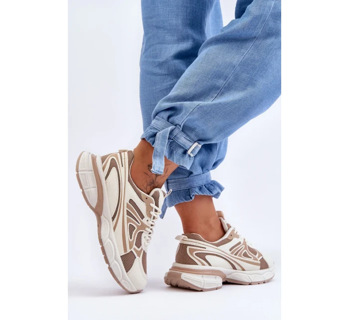Dámské sportovní šněrovací boty Béžove Emare Dámské sportovní šněrovací boty Béžove Emare