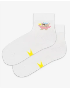 TENKÉ PONOŽKY BARVA 2-6 LET DÍVKY BÍLÁ 21-23