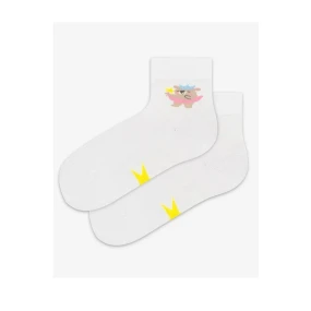 TENKÉ PONOŽKY BARVA 2-6 LET DÍVKY BÍLÁ 21-23