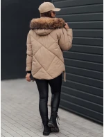 Dámská zimní bunda LESISI prošívaná s kapucí béžová FashionStreet TY4715
