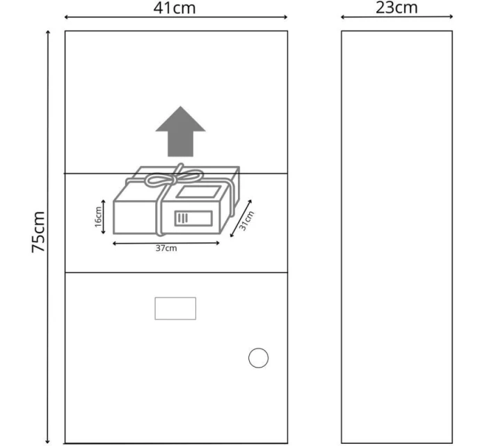 KURÝRNÍ BOX STOJÍCÍ 23X41X75CM 1068732