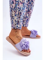 Dámské semišové pantofle s zdobením fialove Giorgia Dámské semišové pantofle s zdobením fialove Giorgia